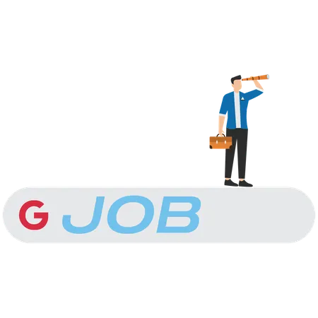 Businessman looking for job opportunity  Illustration