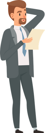 Businessman looking report  Illustration