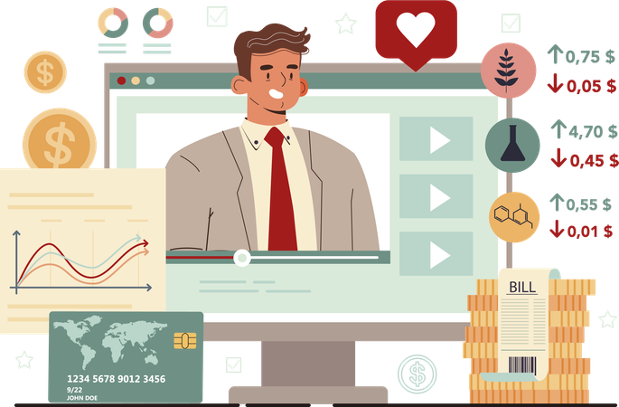 Businessman looks at tax burden  Illustration