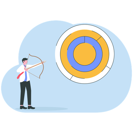 Businessman looks for business target  Illustration