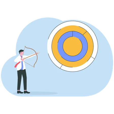 Businessman looks for business target  Illustration