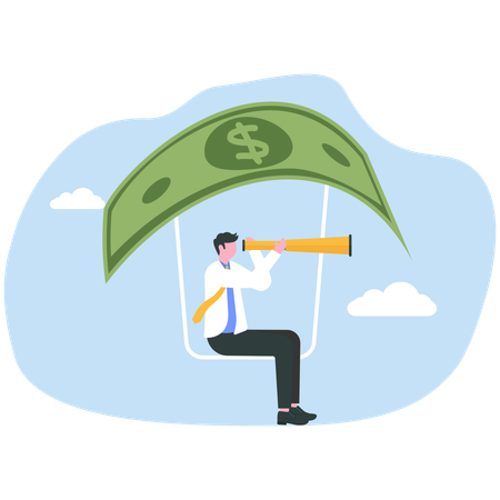 Businessman looks for career opportunity  Illustration