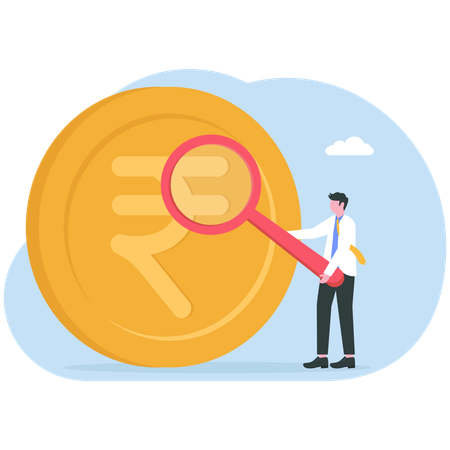 Businessman looks for money  Illustration