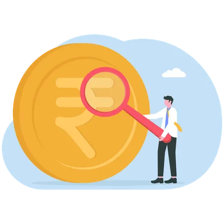 Businessman looks for money  Illustration