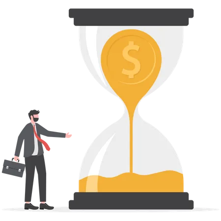 Money In Sandglass Businessman Lose His Money Losing Time Business Ideas Sand Up Time And Earn A Little Bit Of Money Compare The Time Without Benefit Or Waste Of Time Illustration