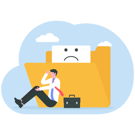 Businessman lost data  Illustration