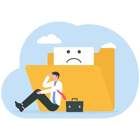 Businessman lost data  Illustration