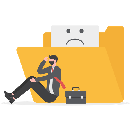 Businessman lost his data  Illustration