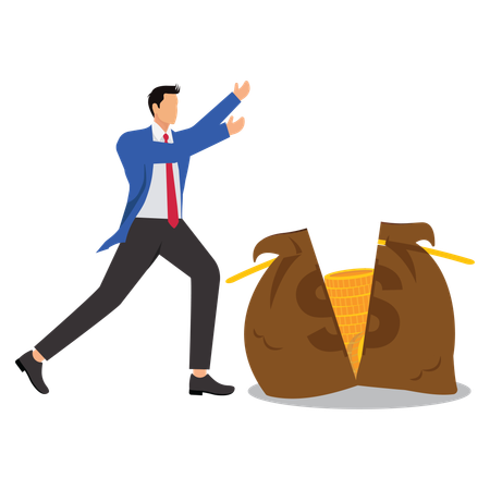 Businessman Lost Money  Illustration