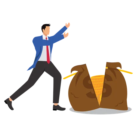 Businessman Lost Money  Illustration