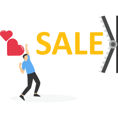 Businessman loves sale shopping  Illustration