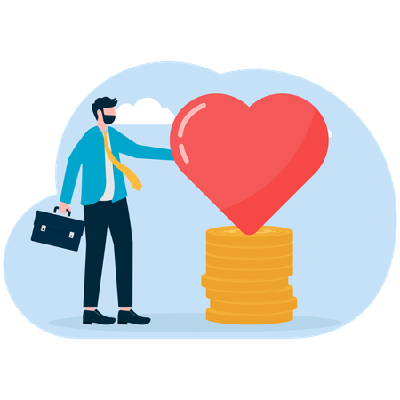 Businessman loving money  Illustration