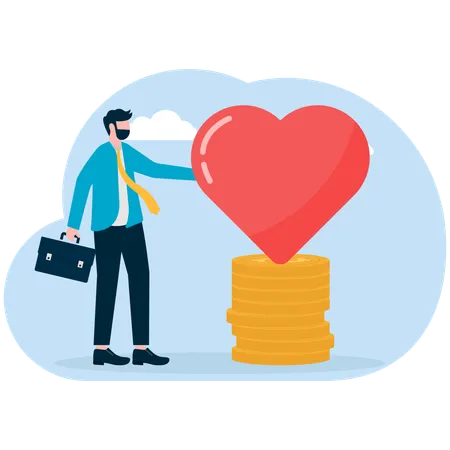 Businessman loving money  Illustration