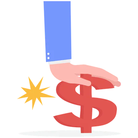 Businessman lowering business inflation  Illustration