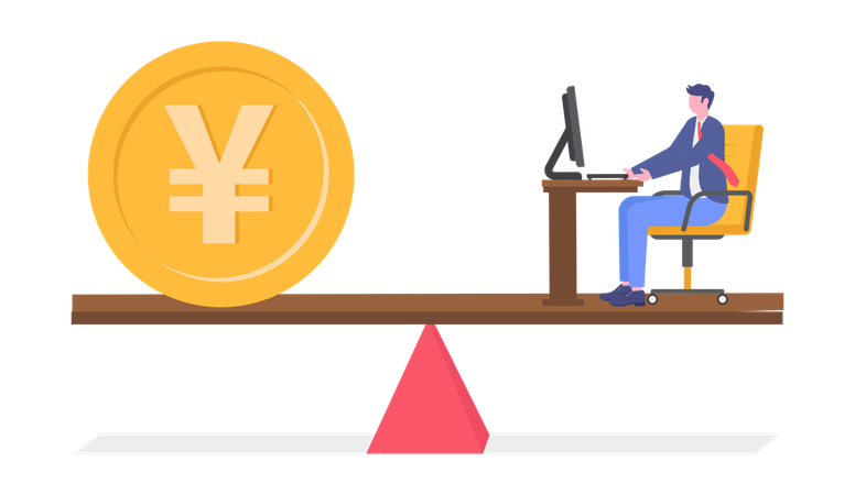 Businessman Maintaining Financial Balance  Illustration