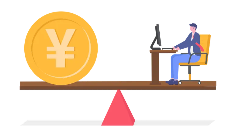 Businessman Maintaining Financial Balance  Illustration