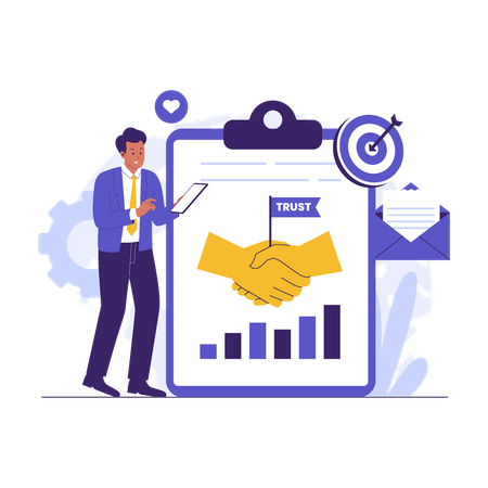 Businessman maintains Public Trust  Illustration