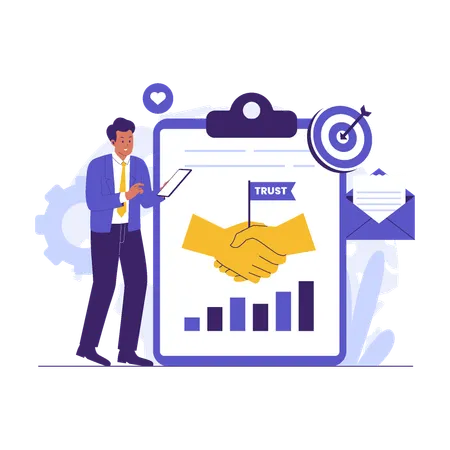 Businessman maintains Public Trust  Illustration