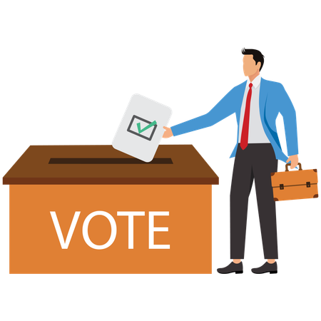 Businessman makes candidate registration  Illustration