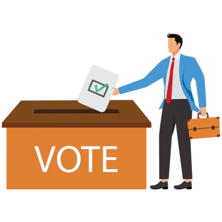 Businessman makes candidate registration  Illustration