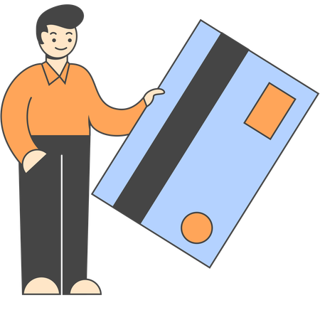 Businessman makes card payment  Illustration