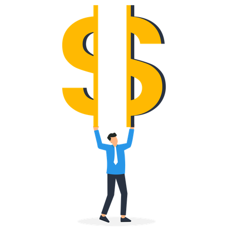 Businessman makes money  Illustration