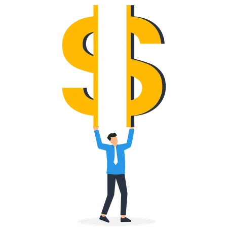 Businessman makes money  Illustration