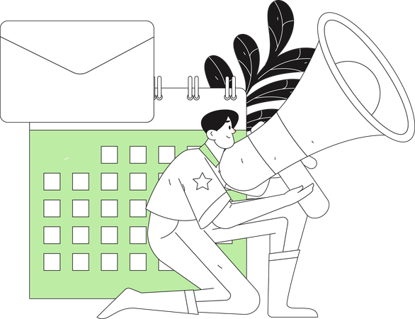 Businessman makes shopping notice  Illustration