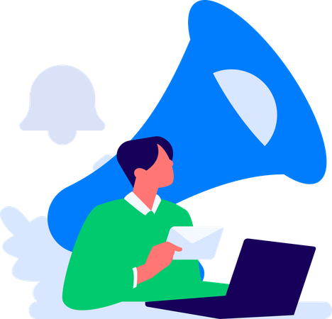 Businessman makes transaction announcement  Illustration