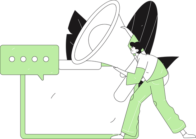 Businessman makes transaction announcement  Illustration