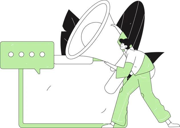 Businessman makes transaction announcement  Illustration