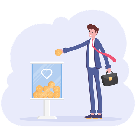 Businessman making a donation  Illustration