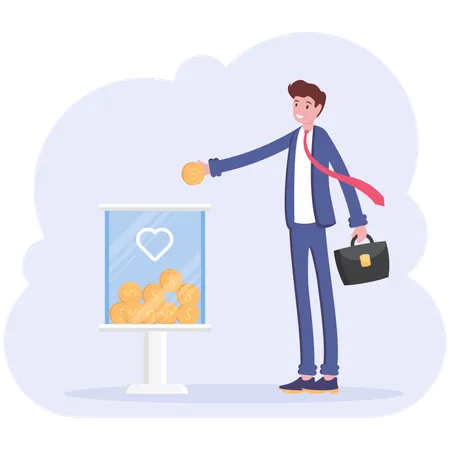 Businessman making a donation  Illustration