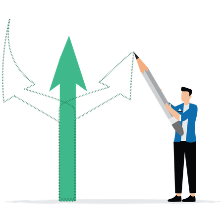 Businessman making alternative way to progress  Illustration