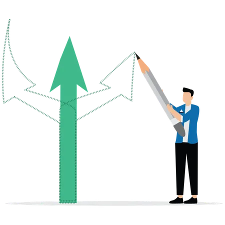 Businessman making alternative way to progress  Illustration