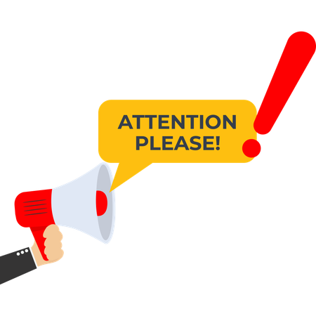 Businessman making attention announcement  Illustration