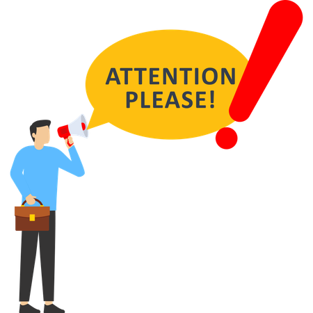 Businessman making attention announcement  Illustration