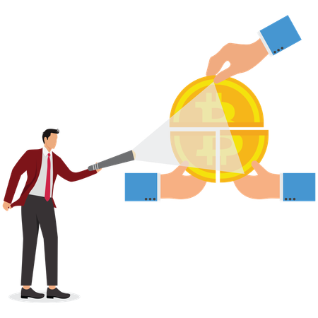 Businessman Making Bitcoin  Illustration