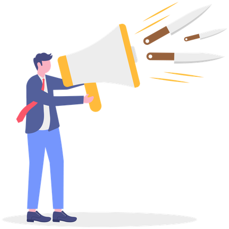 Businessman making business announcement  Illustration