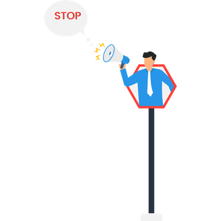 Businessman making business announcement  Illustration