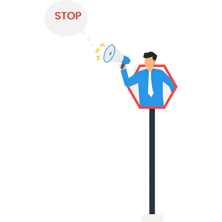 Businessman making business announcement  Illustration
