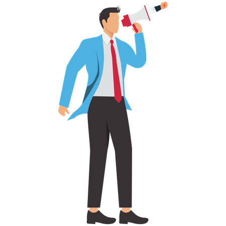 Businessman making business announcement  Illustration