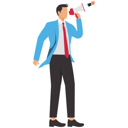 Businessman making business announcement  Illustration
