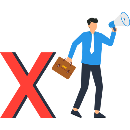 Businessman making business announvement  Illustration