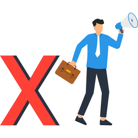 Businessman making business announvement  Illustration