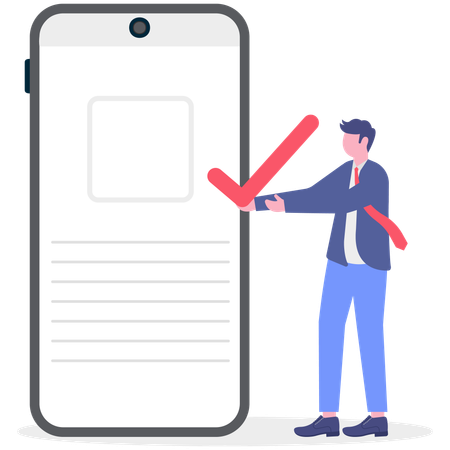 Businessman making business checklist  Illustration