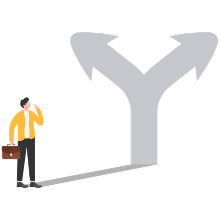 Businessman making business decision  Illustration