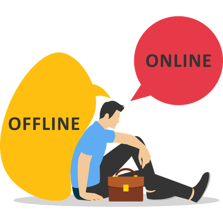 Businessman making business decision  Illustration
