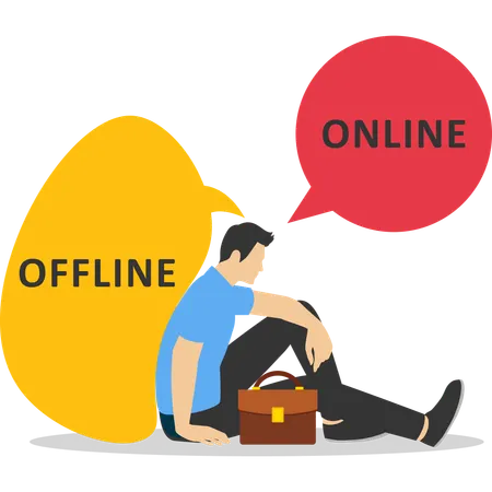Businessman making business decision  Illustration