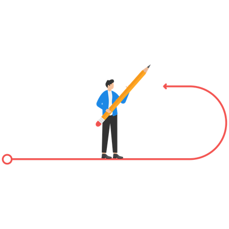 Businessman making business decision  Illustration